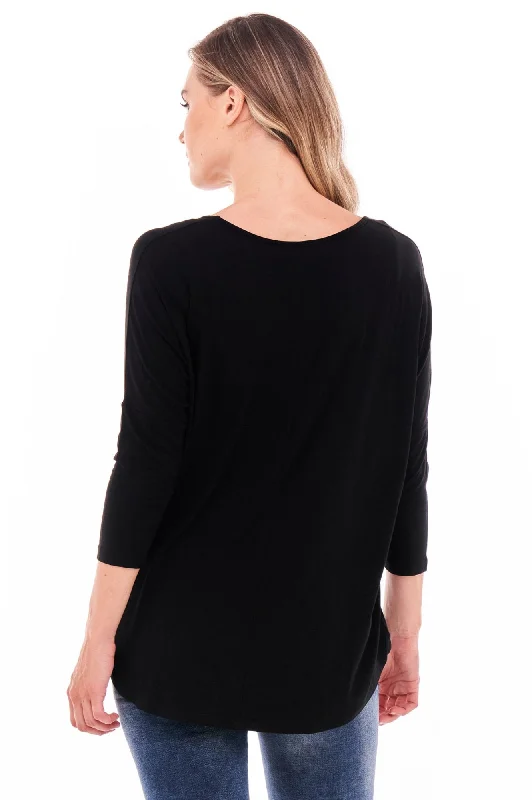 Milan Tee 3/4 Sleeve - Black