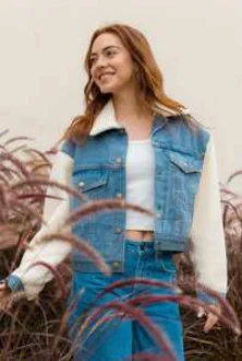 Meeting Friends Sherpa Denim Jacket (Denim)