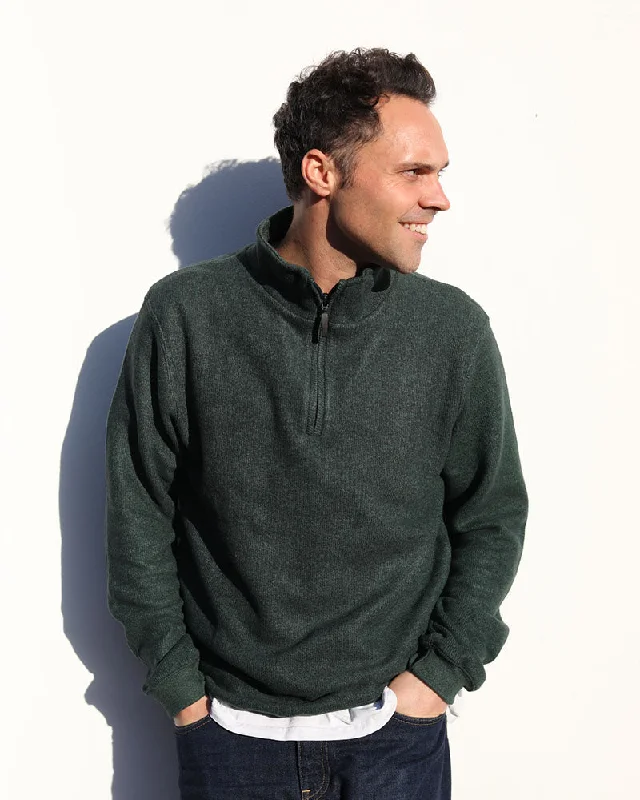 Merino Blend 1/4 zip | Midnight Green