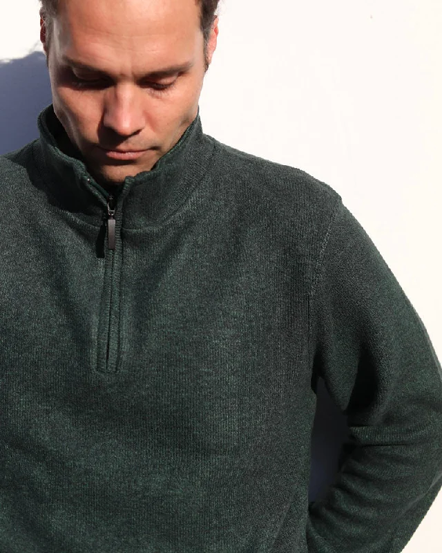 Merino Blend 1/4 zip | Midnight Green