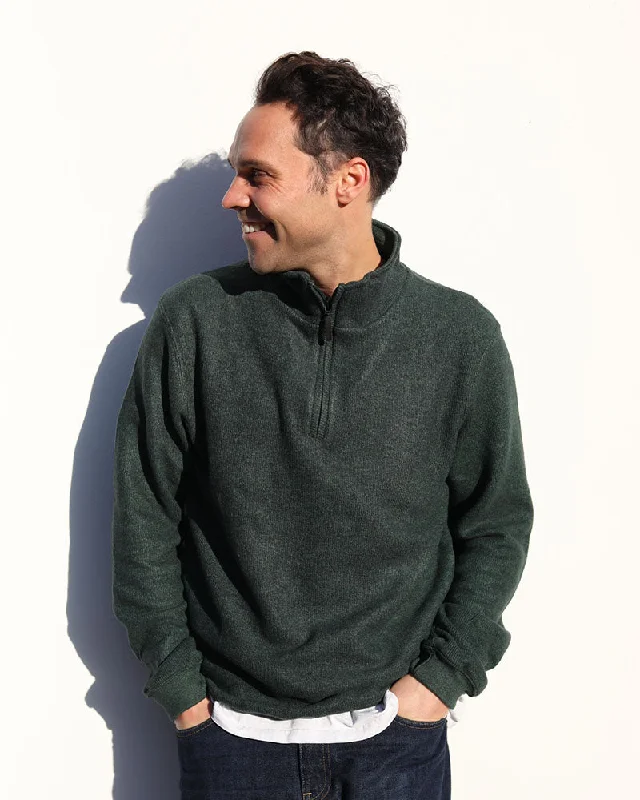 Merino Blend 1/4 zip | Midnight Green