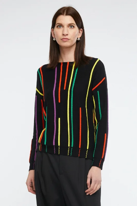 Ottoman Stripe Knitwear - Black