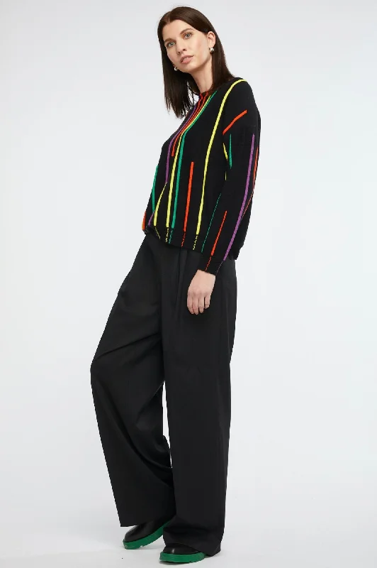 Ottoman Stripe Knitwear - Black