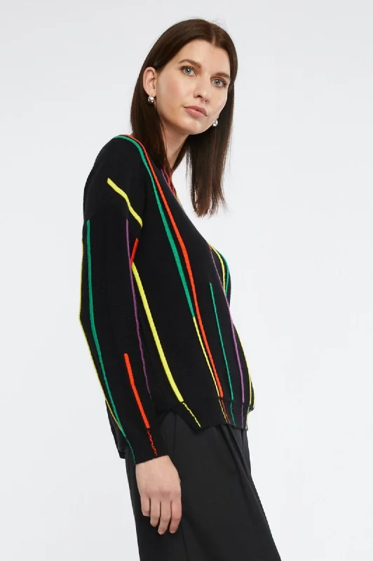 Ottoman Stripe Knitwear - Black