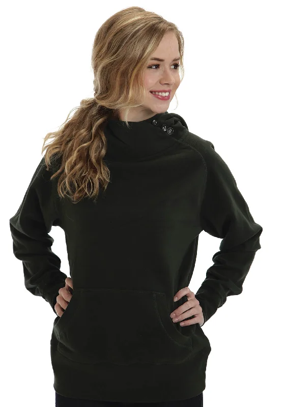 Ouray Womens Forest Green 100% Cotton USA Asymmetric Hoodie