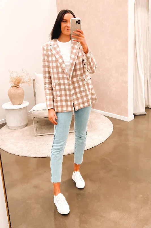 Pippa Blazer Mocha Check