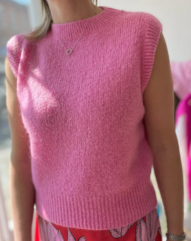 RAPHAEL KNIT VEST BUBBLEGUM