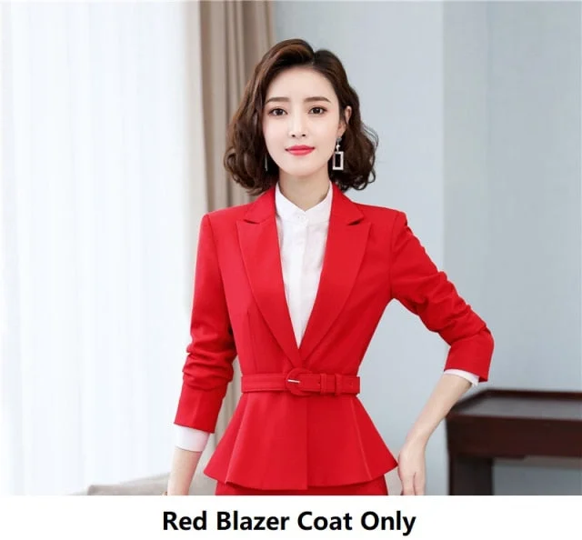 Red Coat Winter Fashion OL Style Business Professional Suit for Women