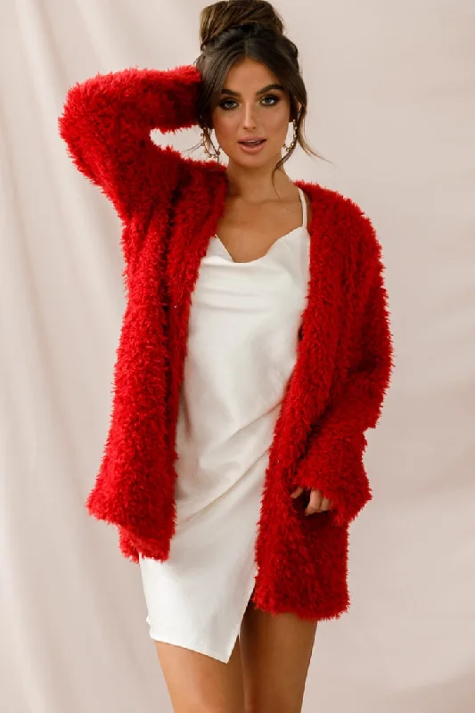 Ronan Fluffy Coat Red