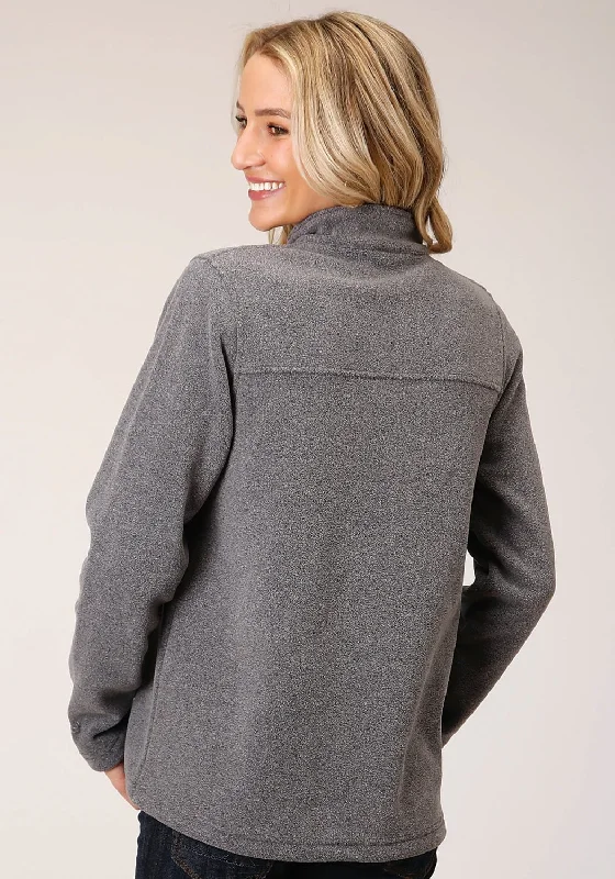 Roper Womens Heather Charcoal Polyester Micro Fleece Jacket