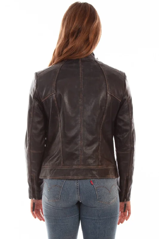 Scully Womens Black Lamb Leather Vintage Jacket