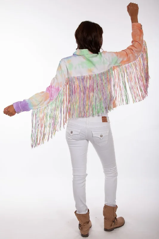 Scully Womens Sherbet Cotton Blend Tie Dye Jacket