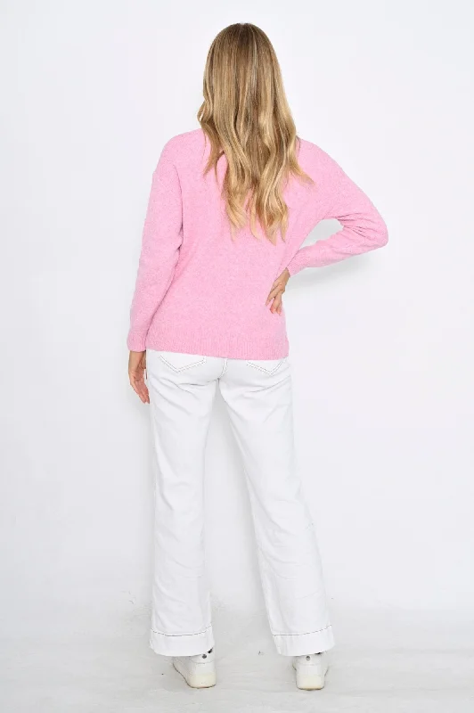 Sequin Heart Knit - Pink $50