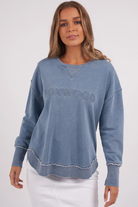 Simplified Washed Sweatshirt - Washed Blue