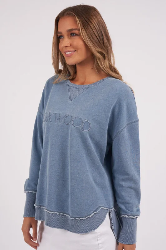 Simplified Washed Sweatshirt - Washed Blue