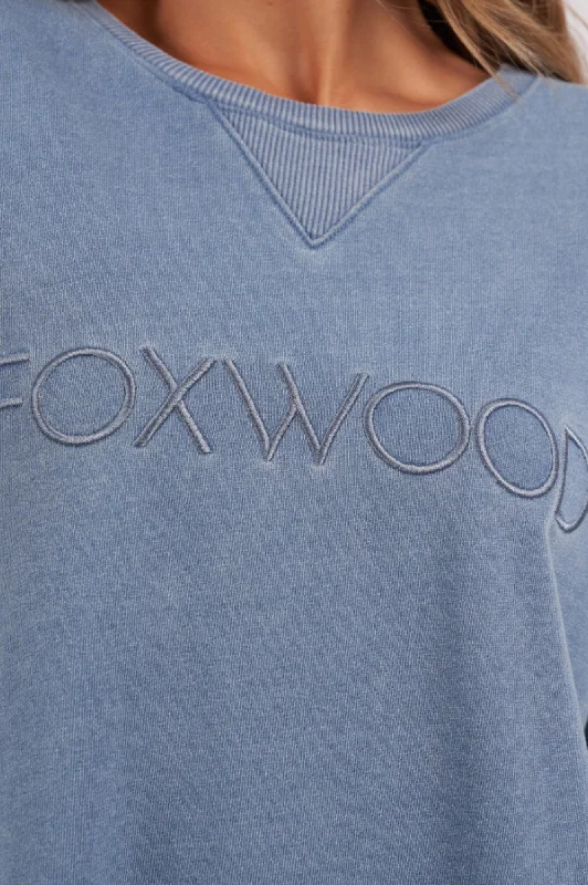 Simplified Washed Sweatshirt - Washed Blue