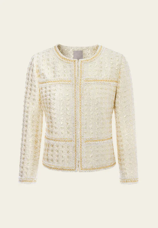 Structured Embossed Jacquard Jacket