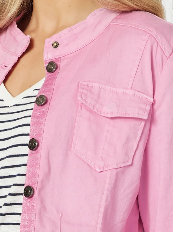 Threadz Maggie Denim Jacket Flamingo