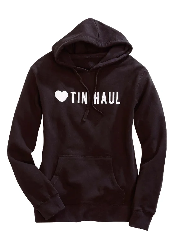 Tin Haul Womens Black Cotton Blend Love Screenprint Hoodie