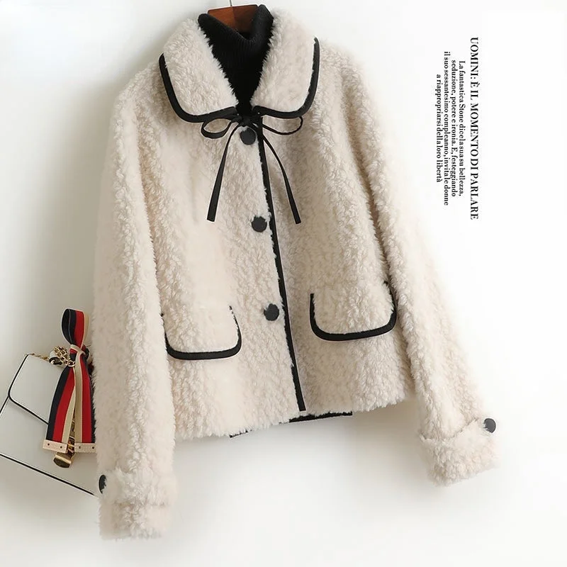 Women's Winter Elegant Fashion Slim Fur 100% Wool Short Coats