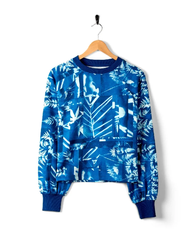 Cyanotype - Womens Recycled Boxy Sweat - Blue