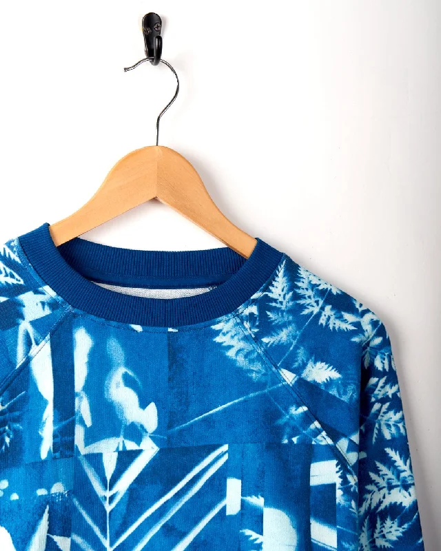 Cyanotype - Womens Recycled Boxy Sweat - Blue