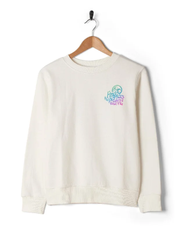 Find The Perfect Wave - Womens Sweat - White