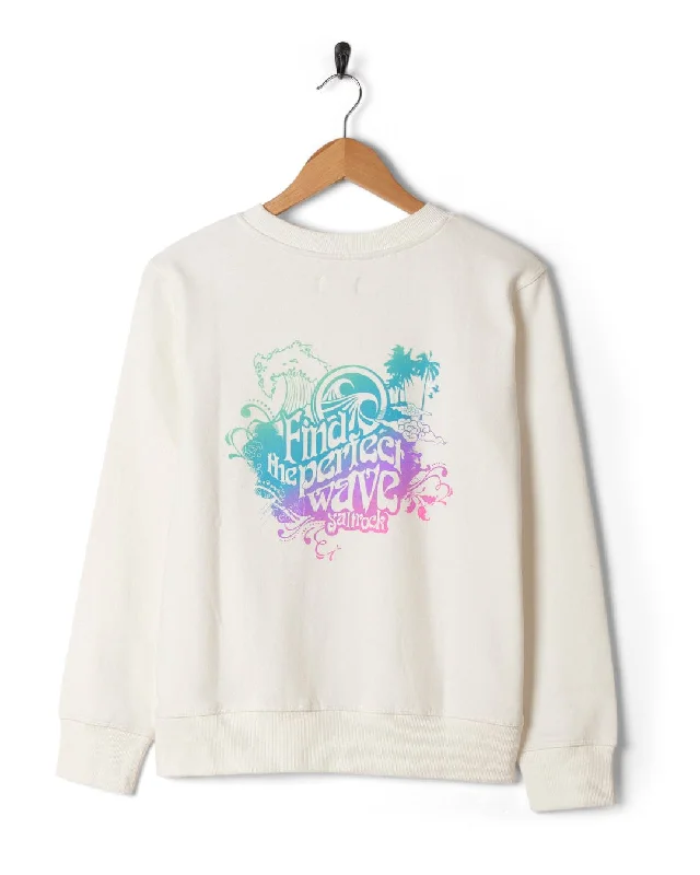 Find The Perfect Wave - Womens Sweat - White