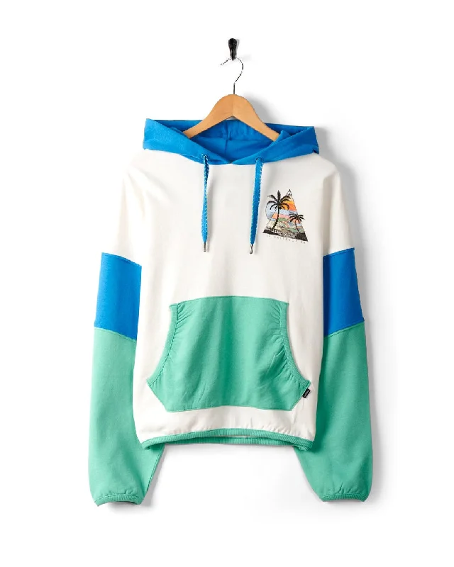 Geo Beach - Womens Pop Hoodie - White