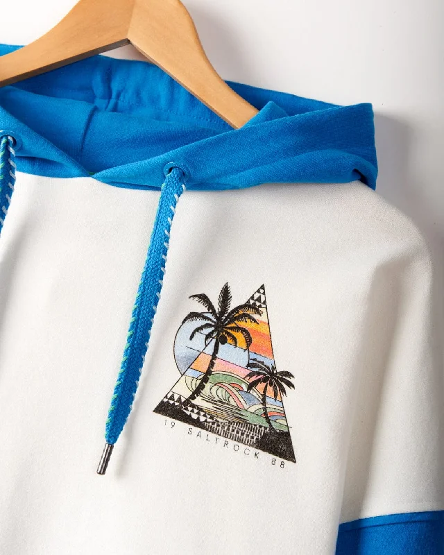 Geo Beach - Womens Pop Hoodie - White