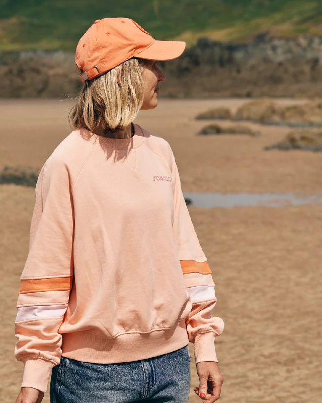 Retro Ribbon Block - Womens Sweatshirt - Peach