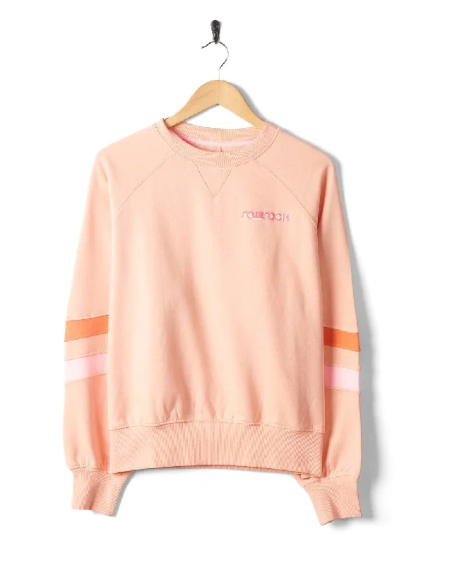 Retro Ribbon Block - Womens Sweatshirt - Peach