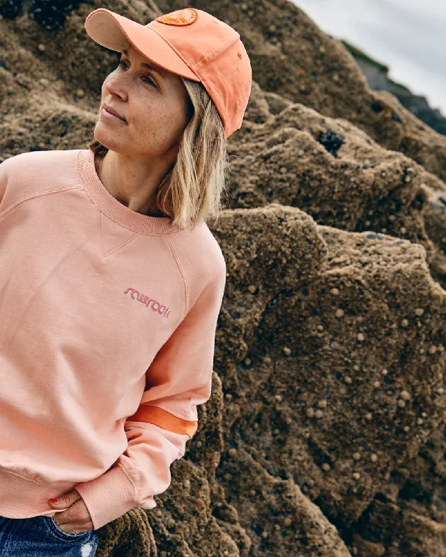 Retro Ribbon Block - Womens Sweatshirt - Peach