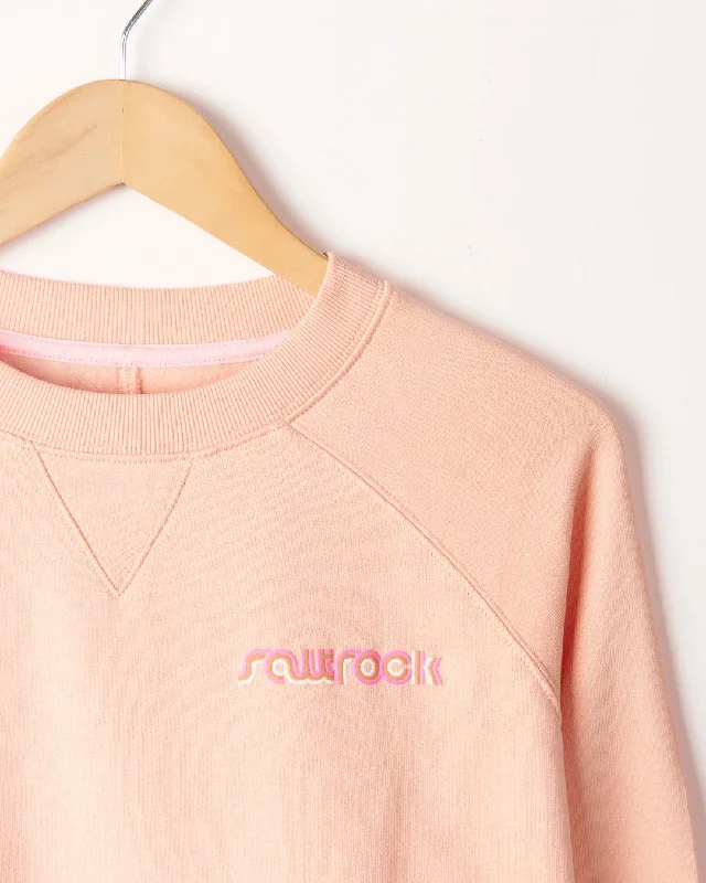 Retro Ribbon Block - Womens Sweatshirt - Peach