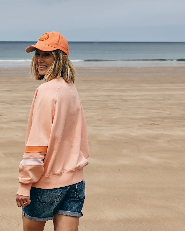 Retro Ribbon Block - Womens Sweatshirt - Peach