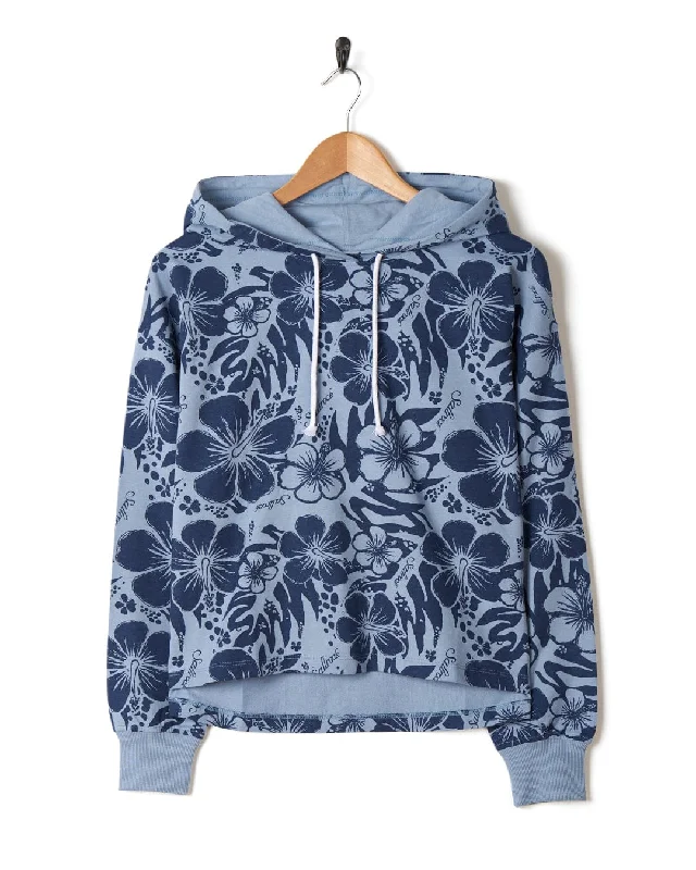 Soifra Hibiscus - Womens Pop Hood - Blue